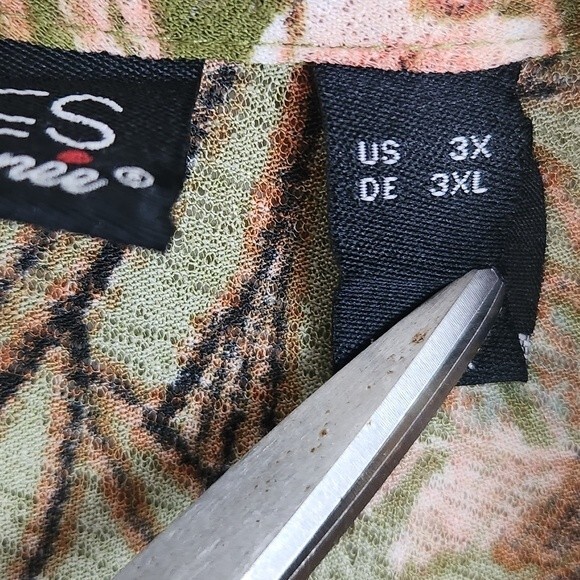 Attitudes by Renee Size 3X Kimono Cardigan with Pockets Green Floral Fall - Picture 14 of 16